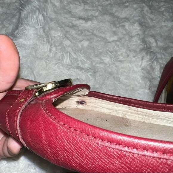 Michael Kors Ballet Flats Deep Red with Gold Detail Size 9.5 - Picture 8 of 8